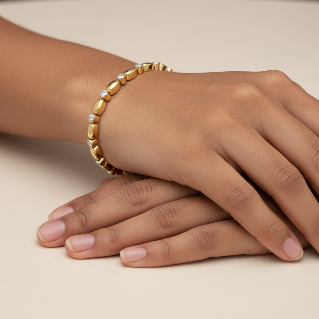 Golden Bead and Spark Bracelet