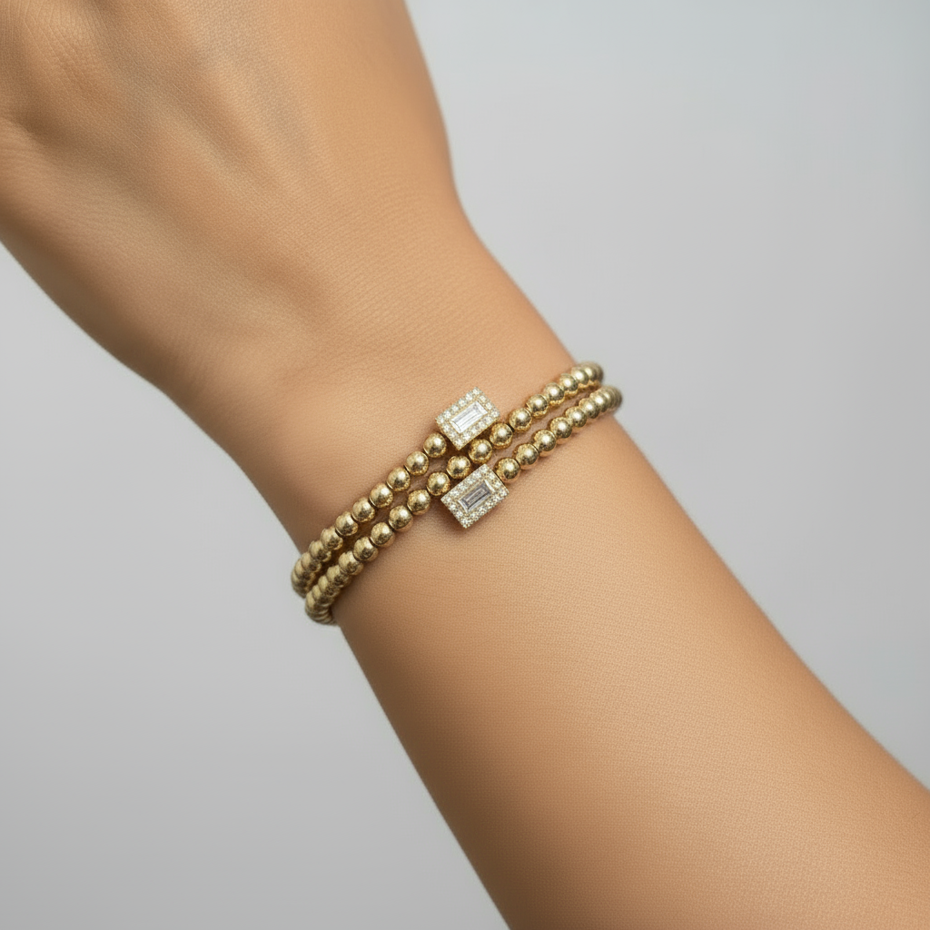 Snap & Swirl Baguette Charm Bracelet