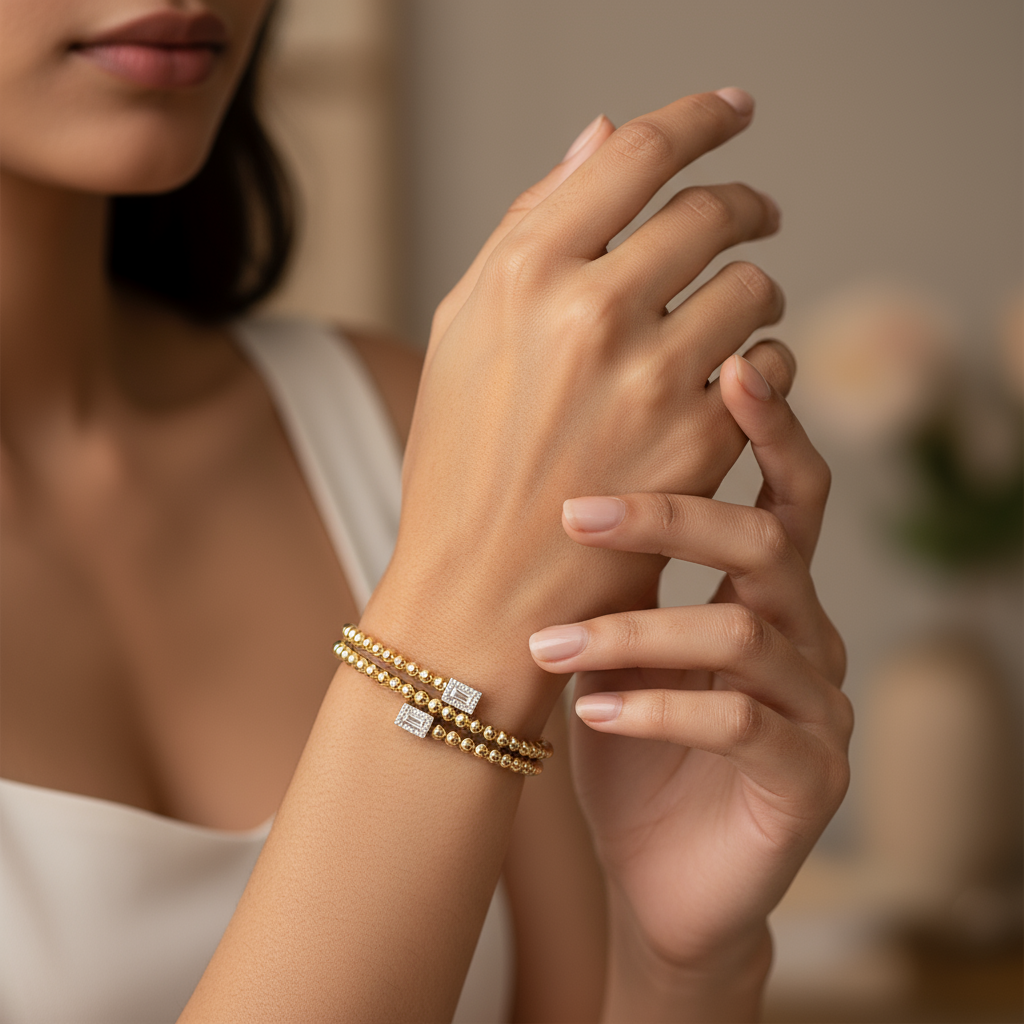 Snap & Swirl Baguette Charm Bracelet