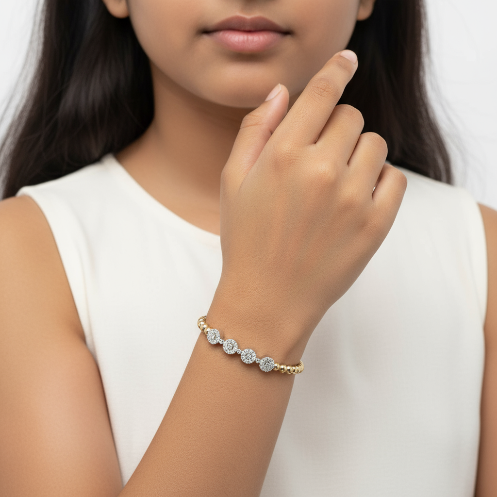 Snap & Swirl Floral Cluster Bracelet