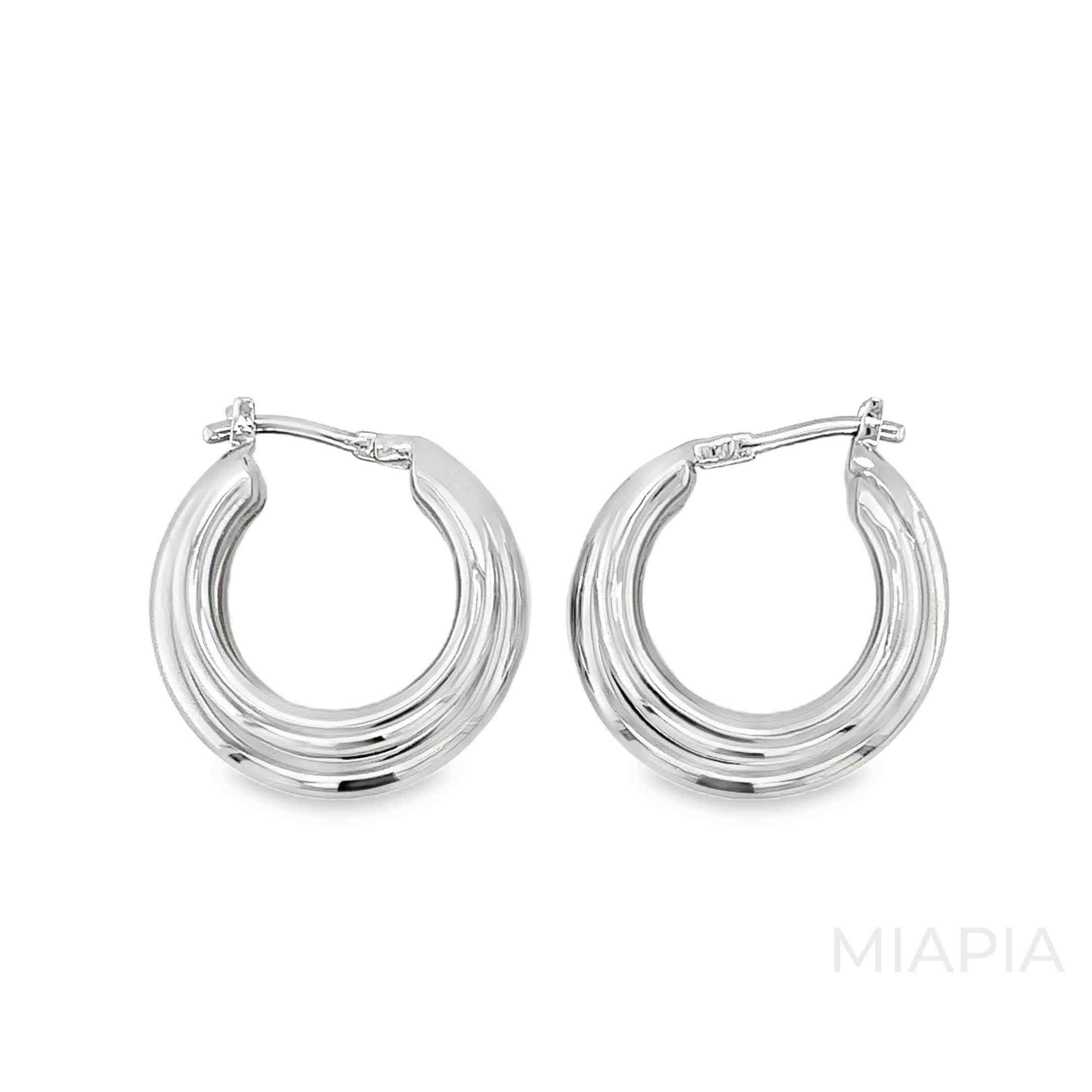 Spiral Charm Hoops