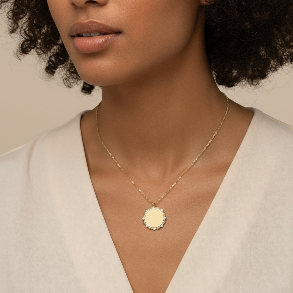Radiant Sunburst Engravable Pendant