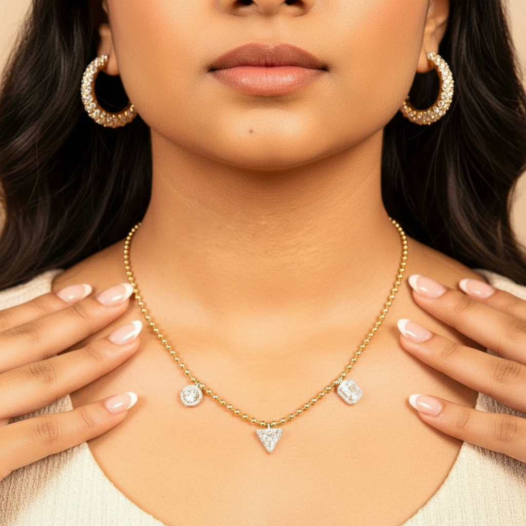 Lustre Charm Solitaire Necklace