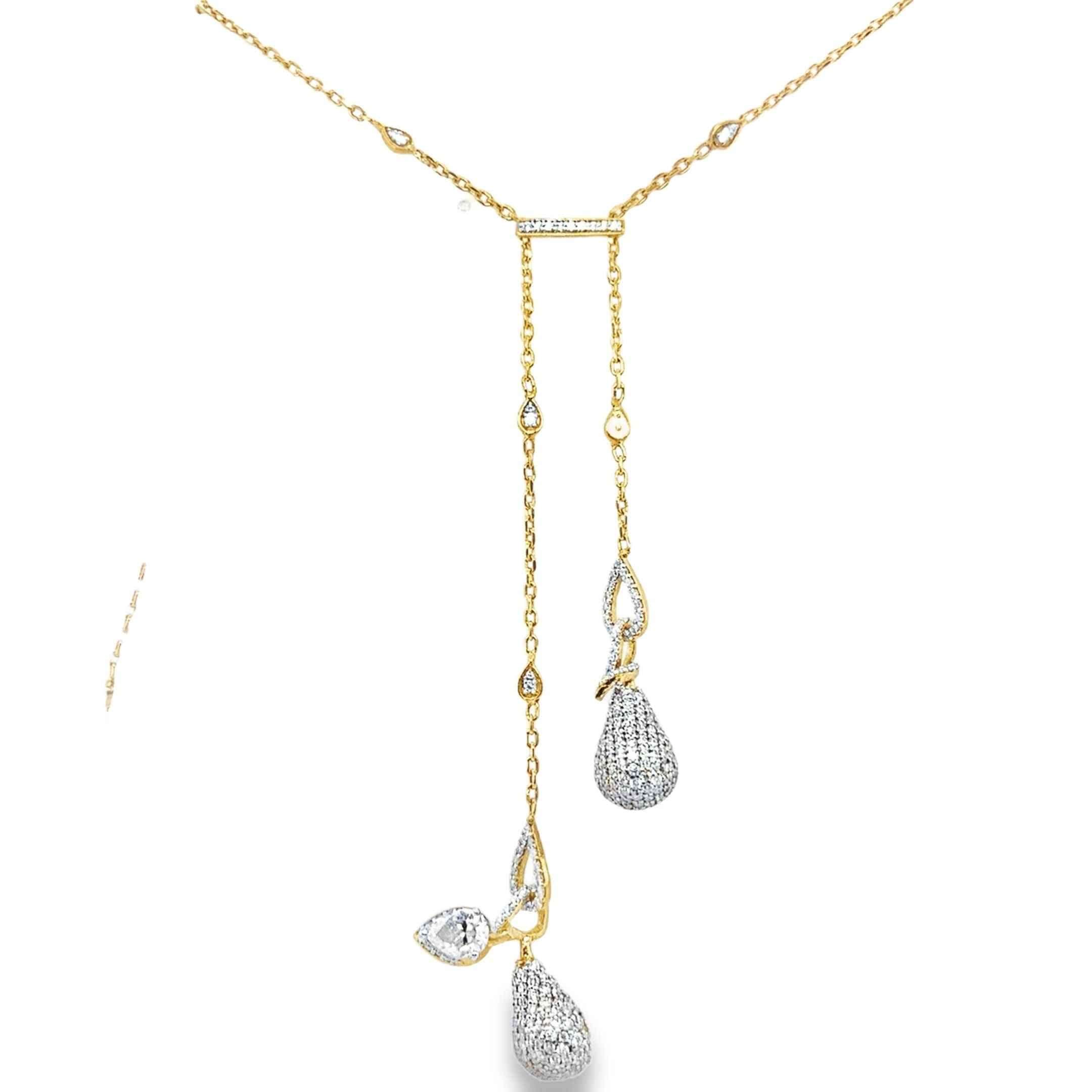 Lustre Drop Lariat Necklace