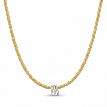 Twisted Triple Pave Moissanite Pendant on Italian Wire Chain