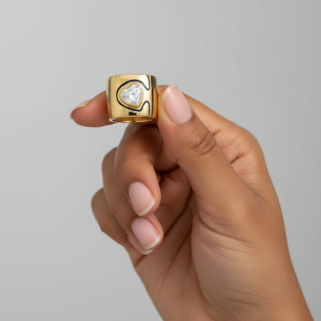 Heart of Gold Statement ring