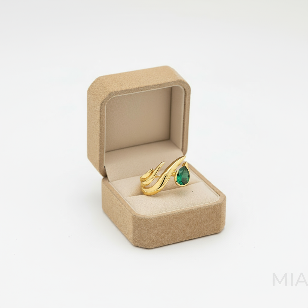 Emerald Cascade Ring