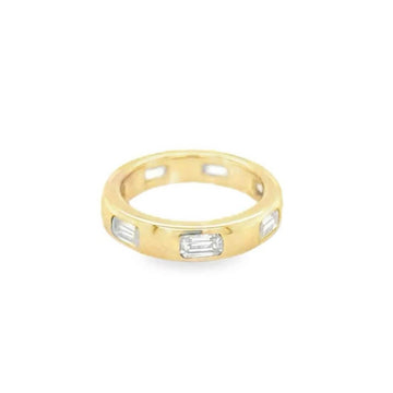 Flush Set Emerald Cut Eternity Band