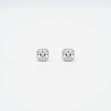 1.5-Carat Asscher Cut Bezel Studs