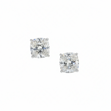 3.5-Carat Cushion Cut Studs