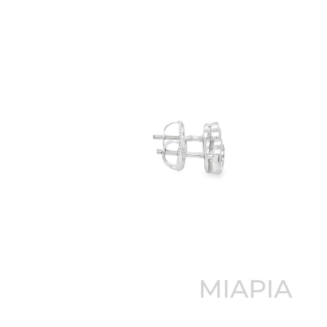 2.5 Carat Round Moissanite Bezel-Set Studs