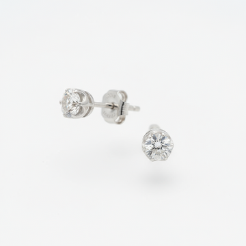 1-Carat Round Moissanite Stud