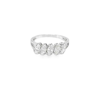 1.25 Carat Five Stone Marquise Moissanite Ring