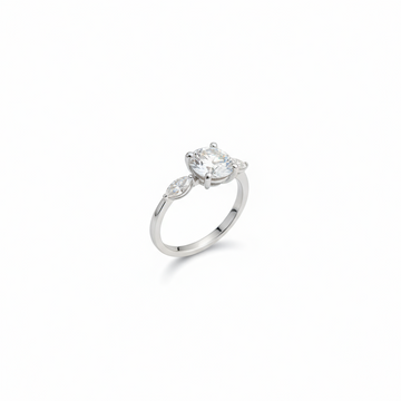1.5 Carat Round and Pear-Cut Ring
