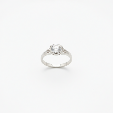 1 Carat Round-Cut Bezel Ring