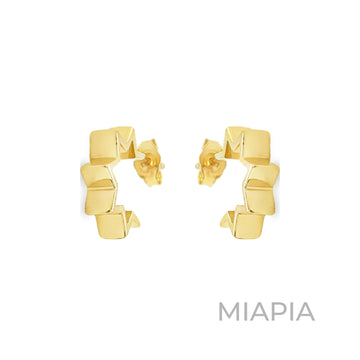 Golden Step Hoop Earrings