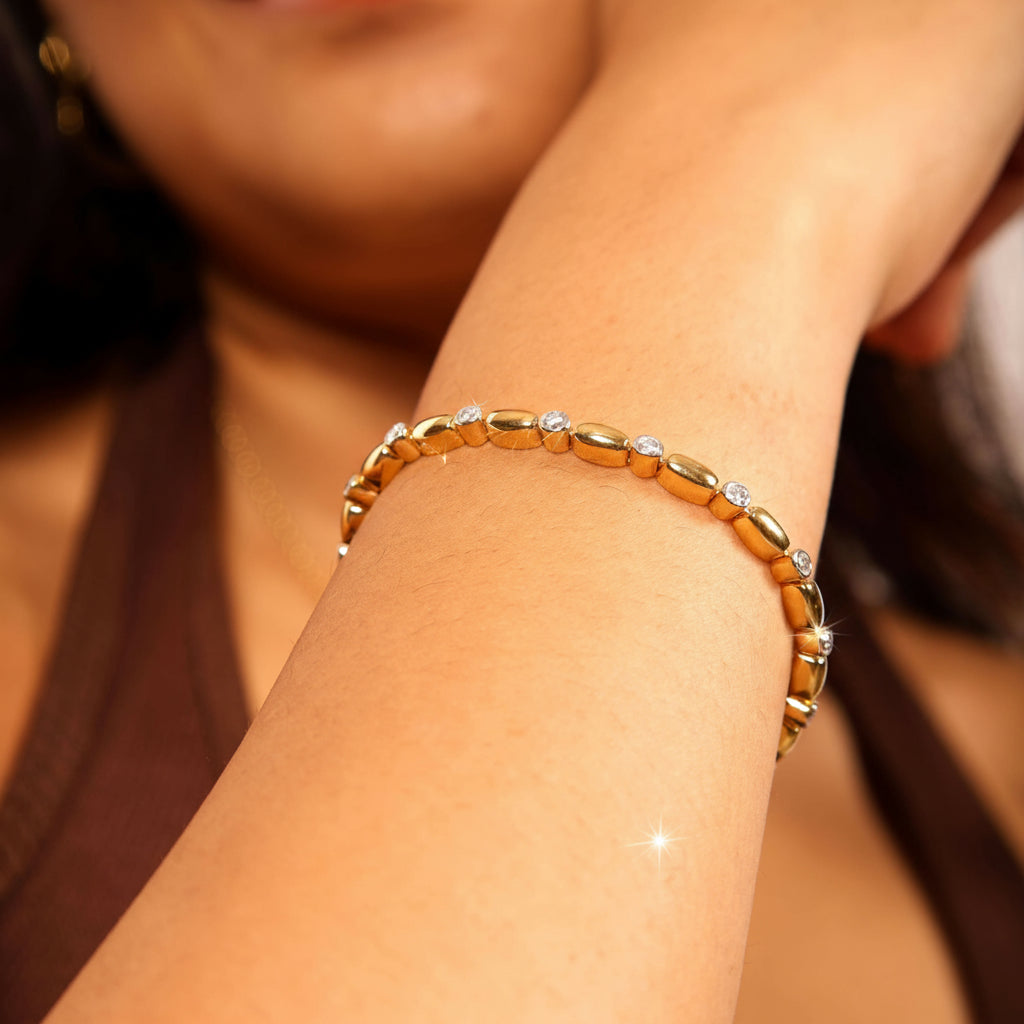 Golden Bead and Spark Bracelet