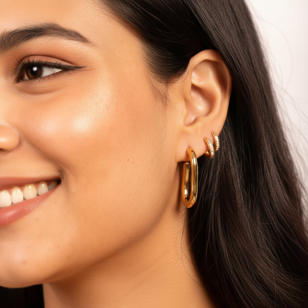 Golden Serpentine Hoops