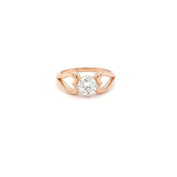 Hearts-a-holding Pink Gold Ring