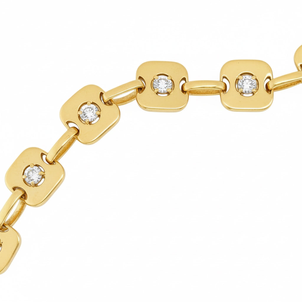 Gilded Square Moissanite Bracelet