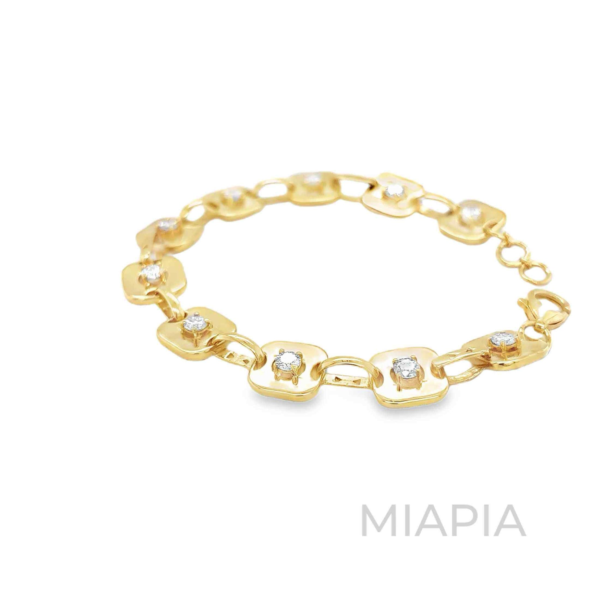 Gilded Square Moissanite Bracelet