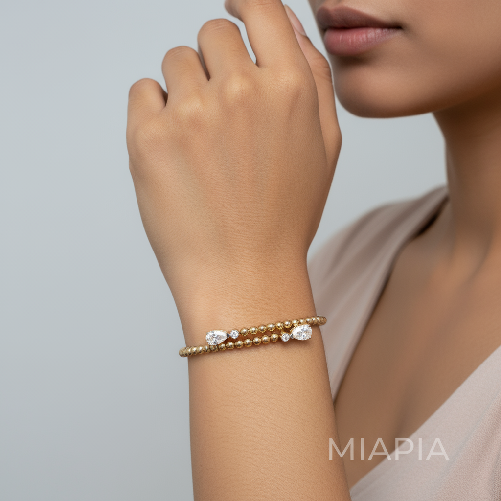 Snap & Swirl Pear Solitaire Bracelet