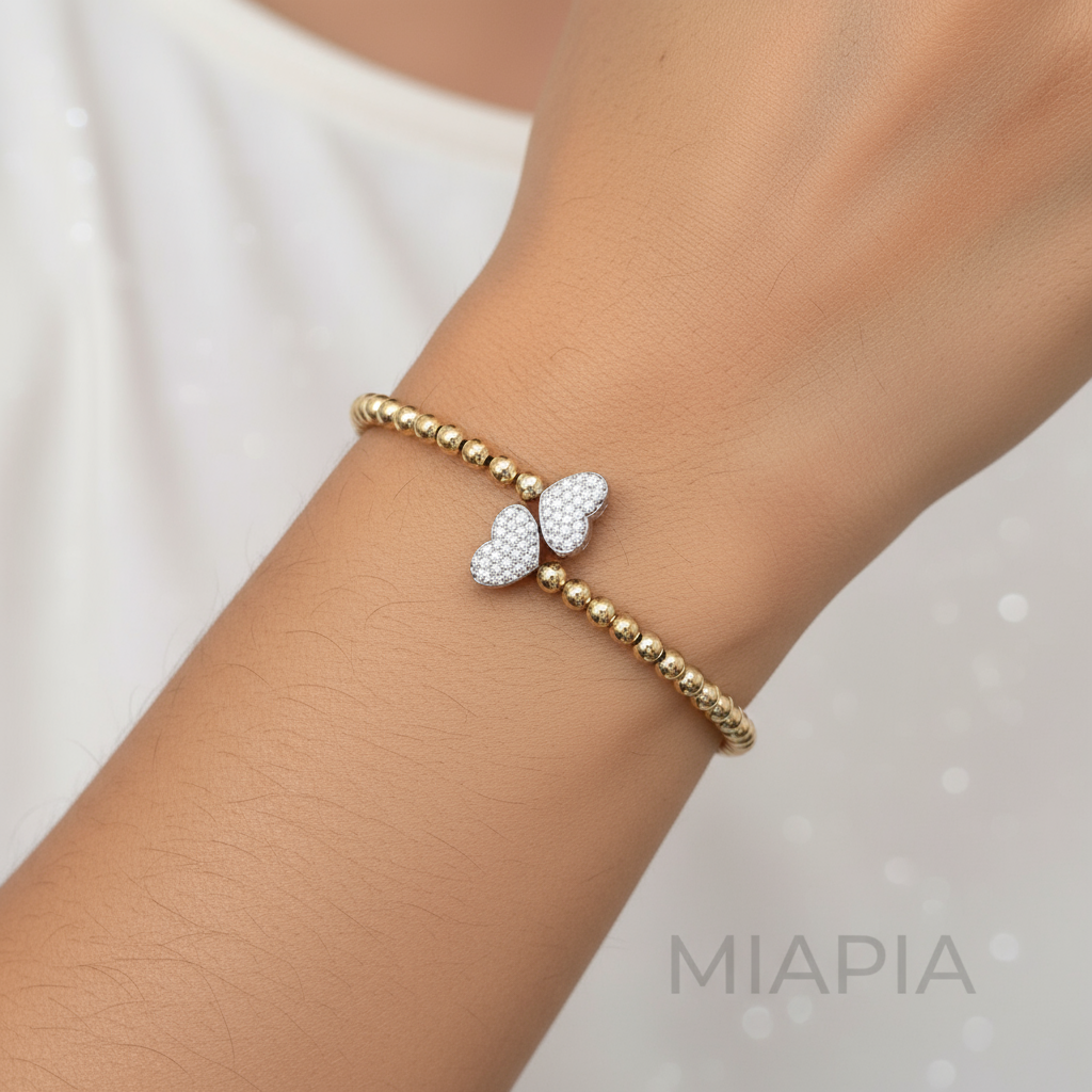 Glitter Heart Snap & Swirl Bracelet