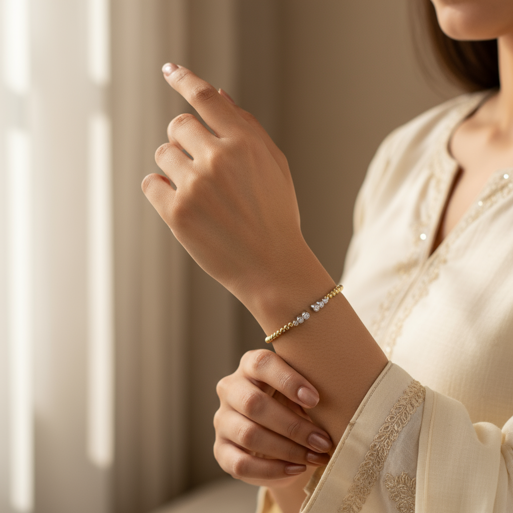 Sparkle Bead Snap & Swirl Bracelet