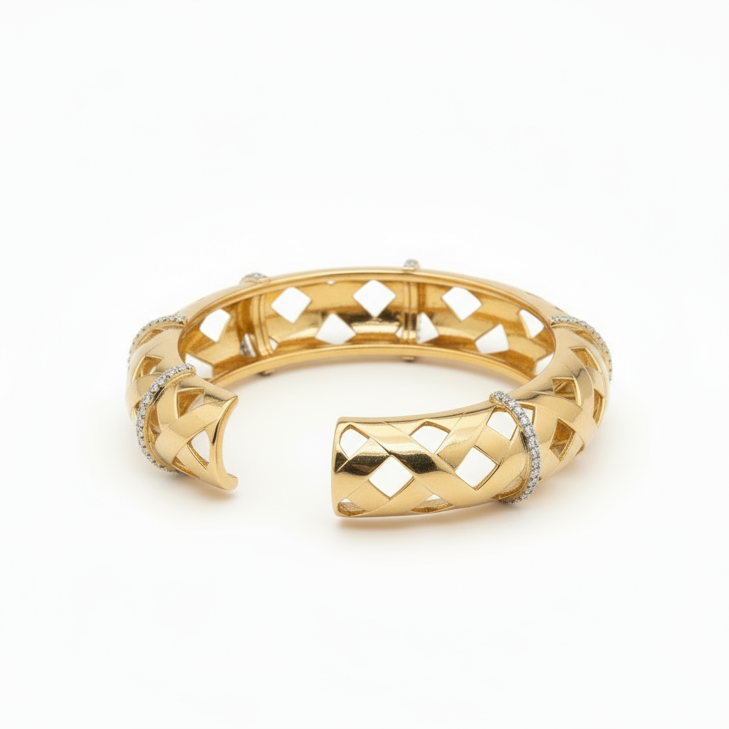 Lattice Gold Cuff Bracelet