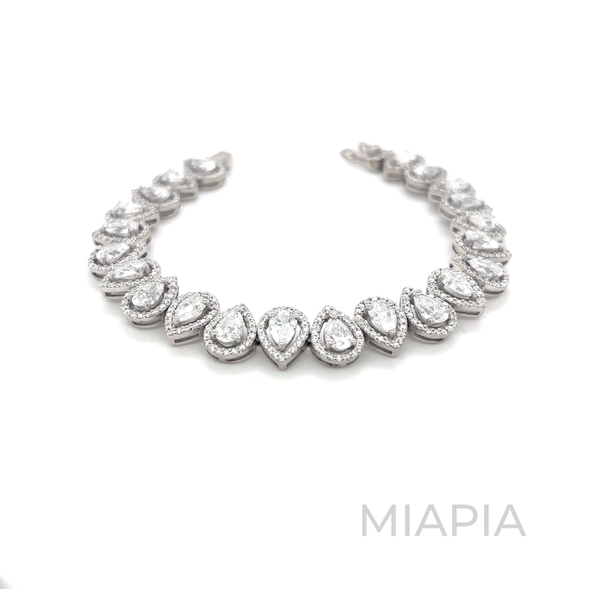 Lustre Pearl Halo Tennis Bracelet