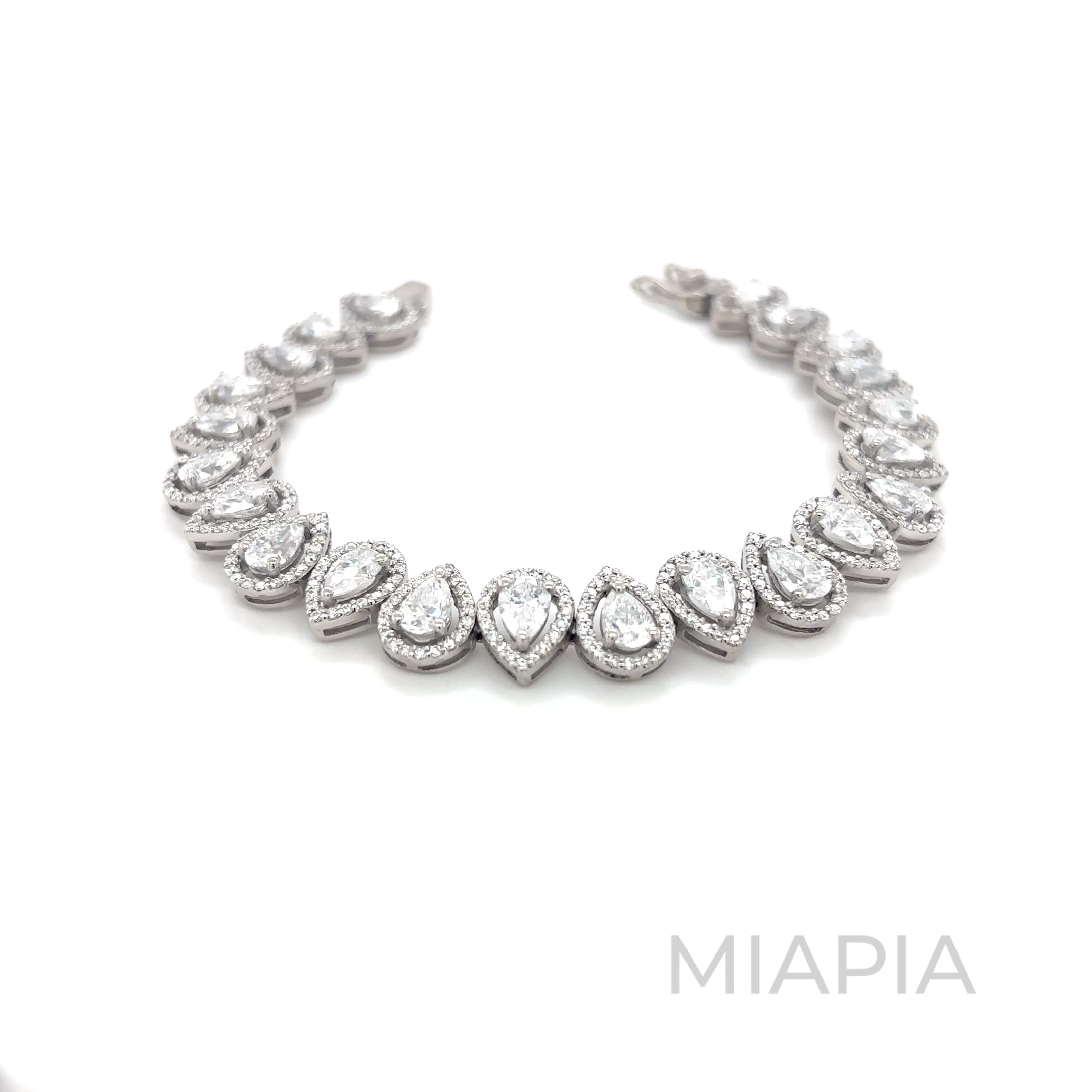 Lustre Pearl Halo Tennis Bracelet