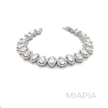 Lustre Pearl Halo Tennis Bracelet