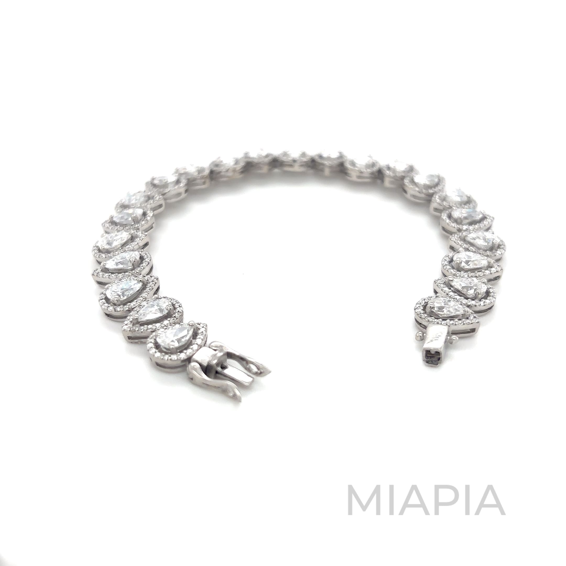 Lustre Pearl Halo Tennis Bracelet