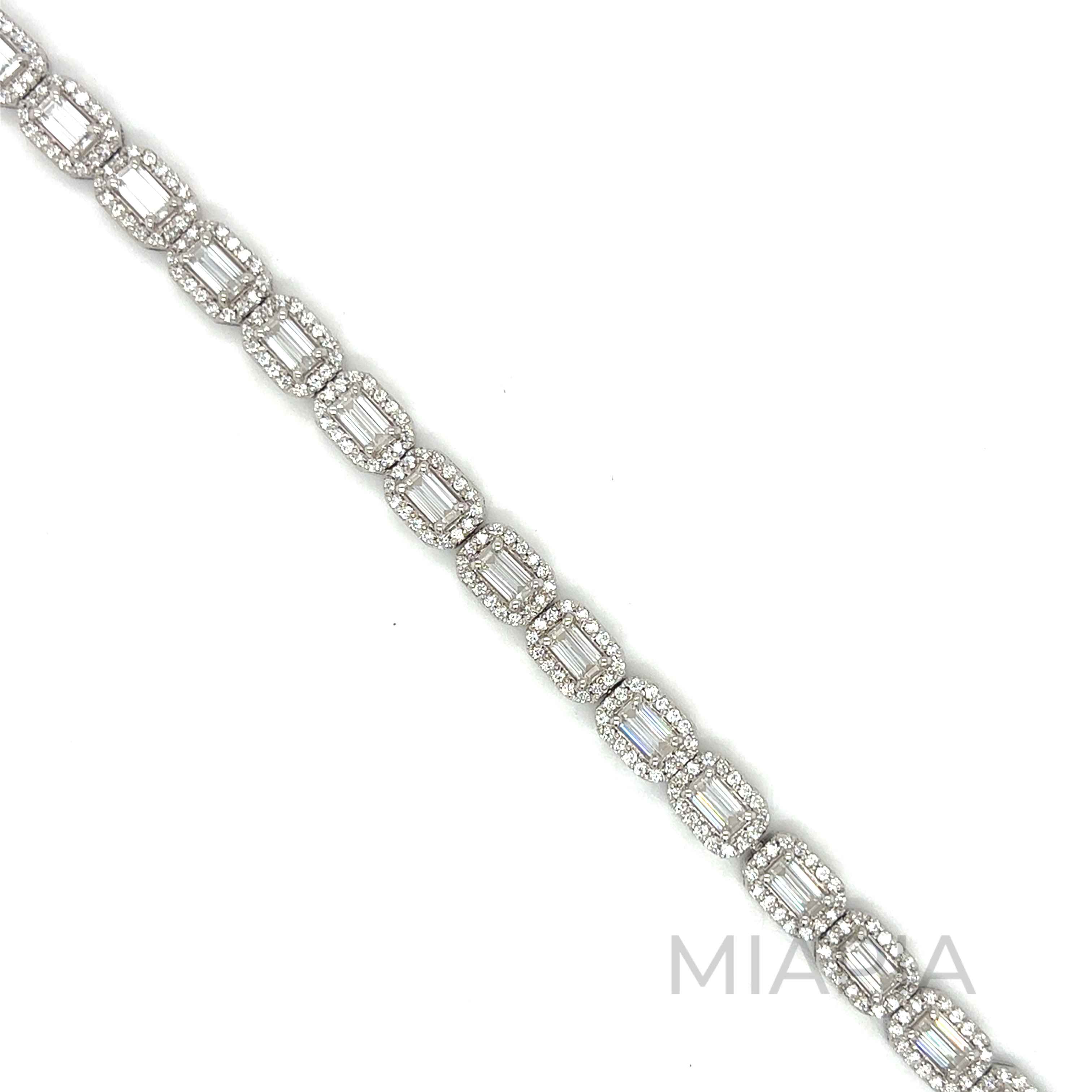 Emerald Halo Tennis Bracelet