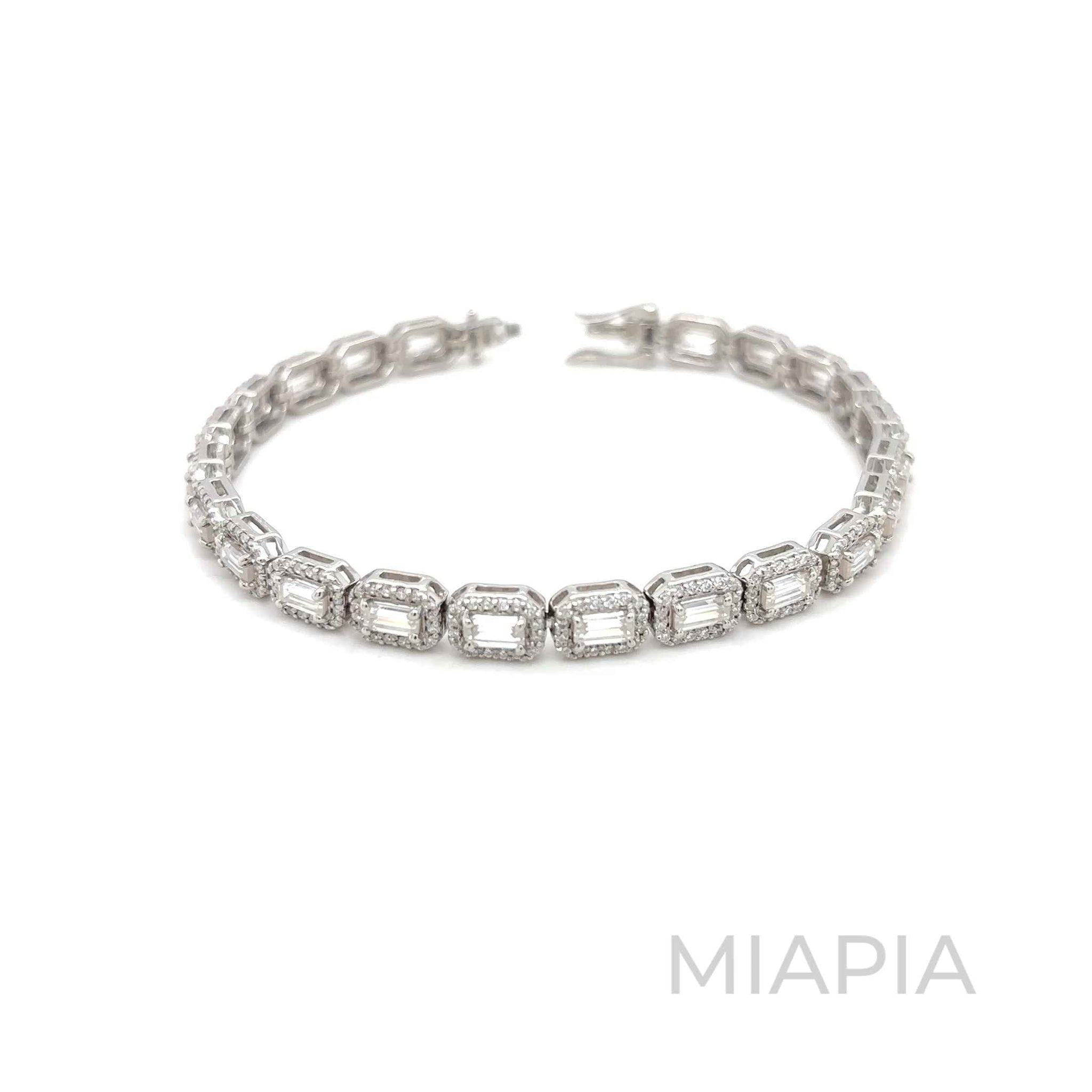 Emerald Halo Tennis Bracelet