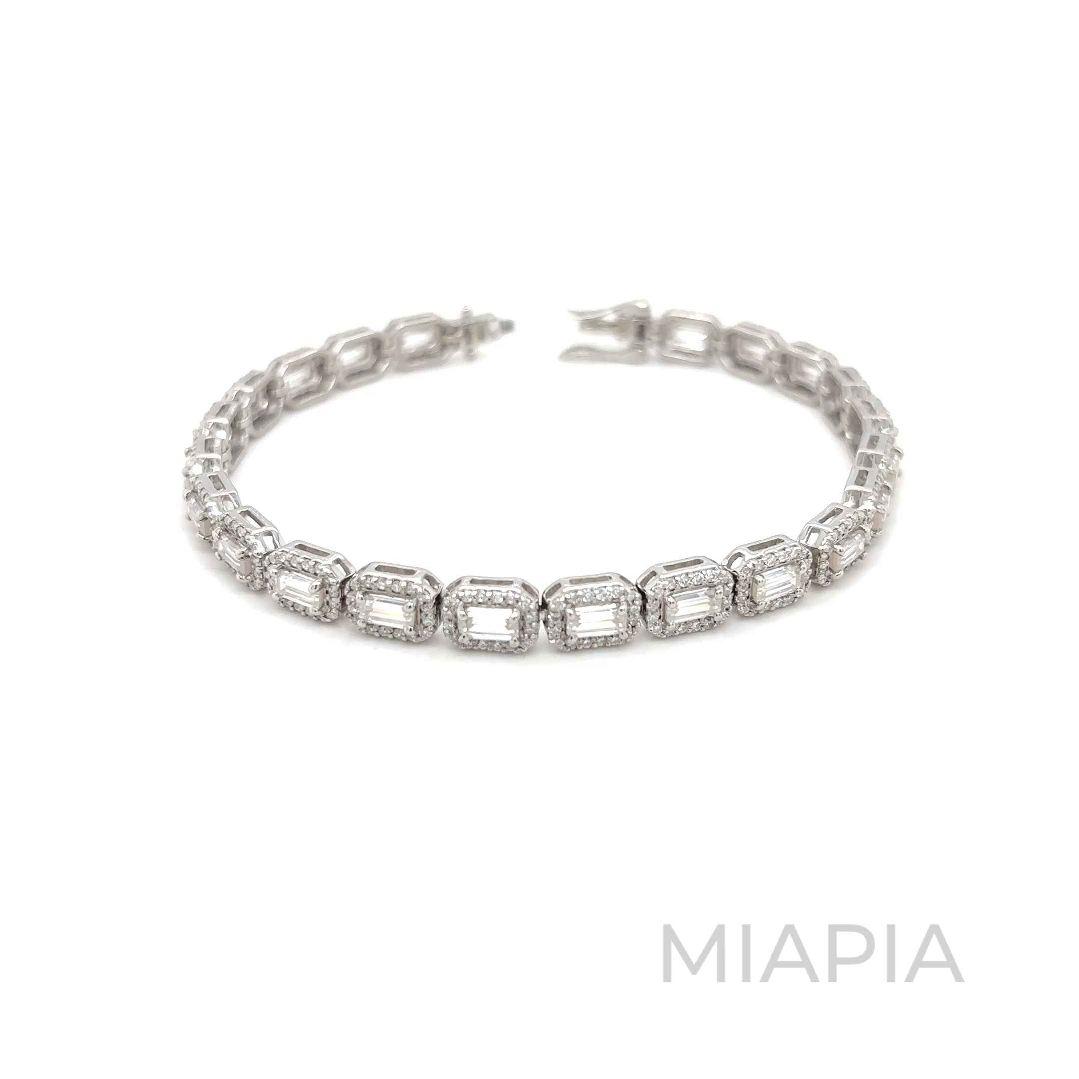 Emerald Halo Tennis Bracelet