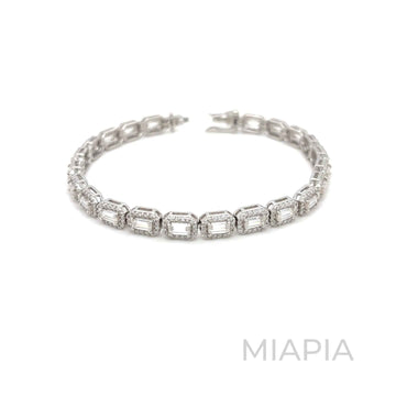 Emerald Halo Tennis Bracelet