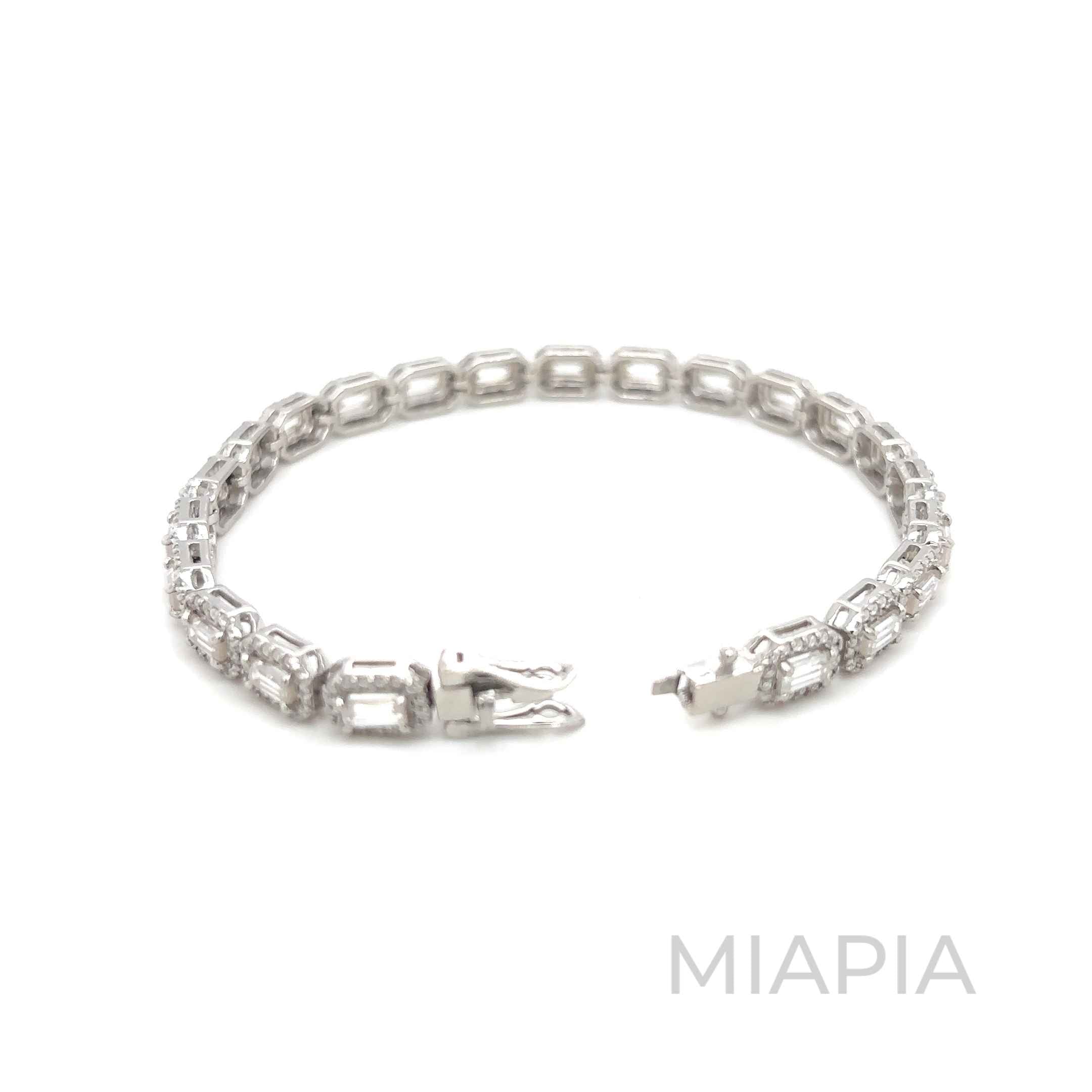 Emerald Halo Tennis Bracelet