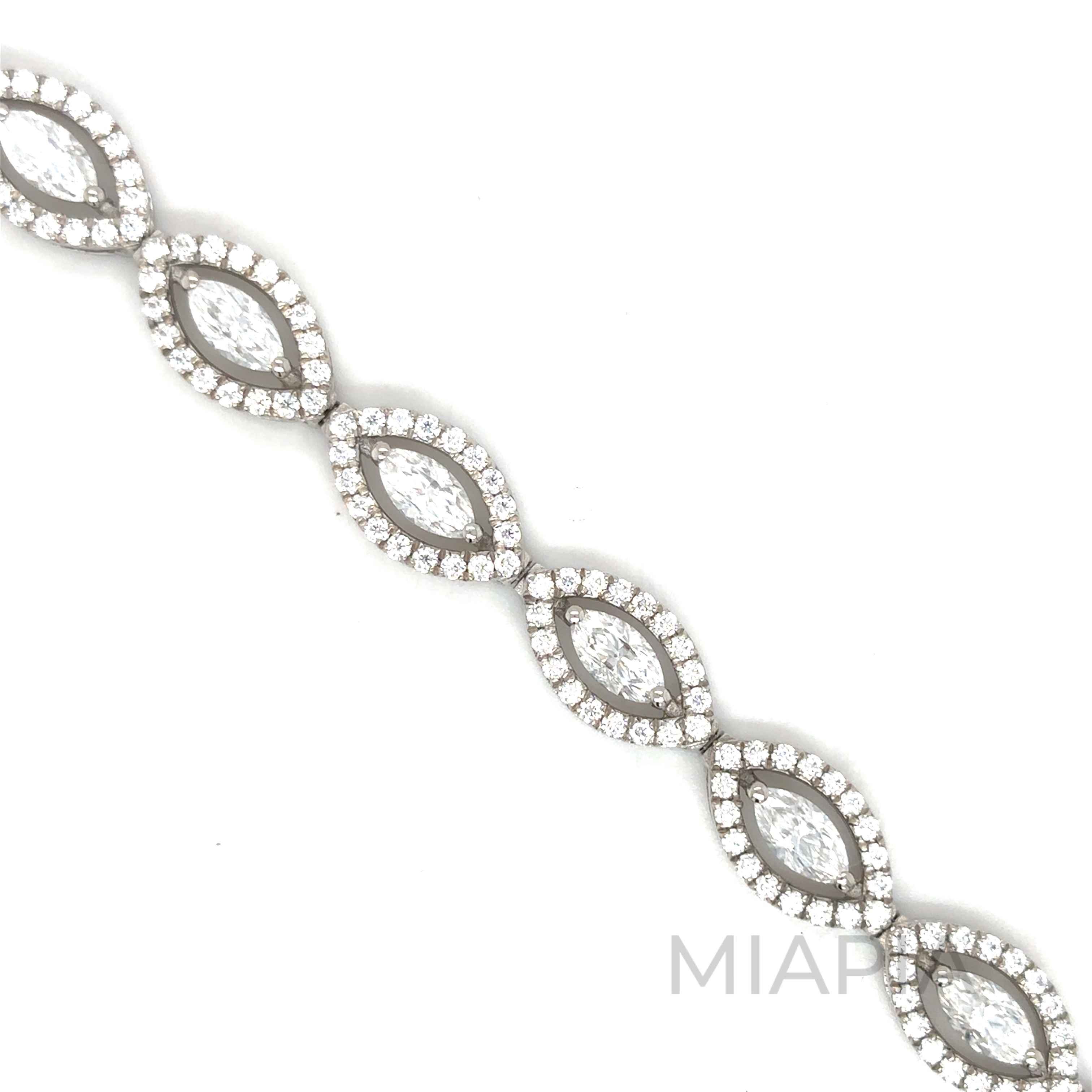 Marquise Halo Tennis Bracelet