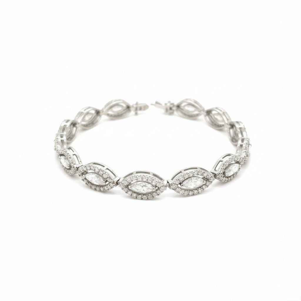 Marquise Halo Tennis Bracelet