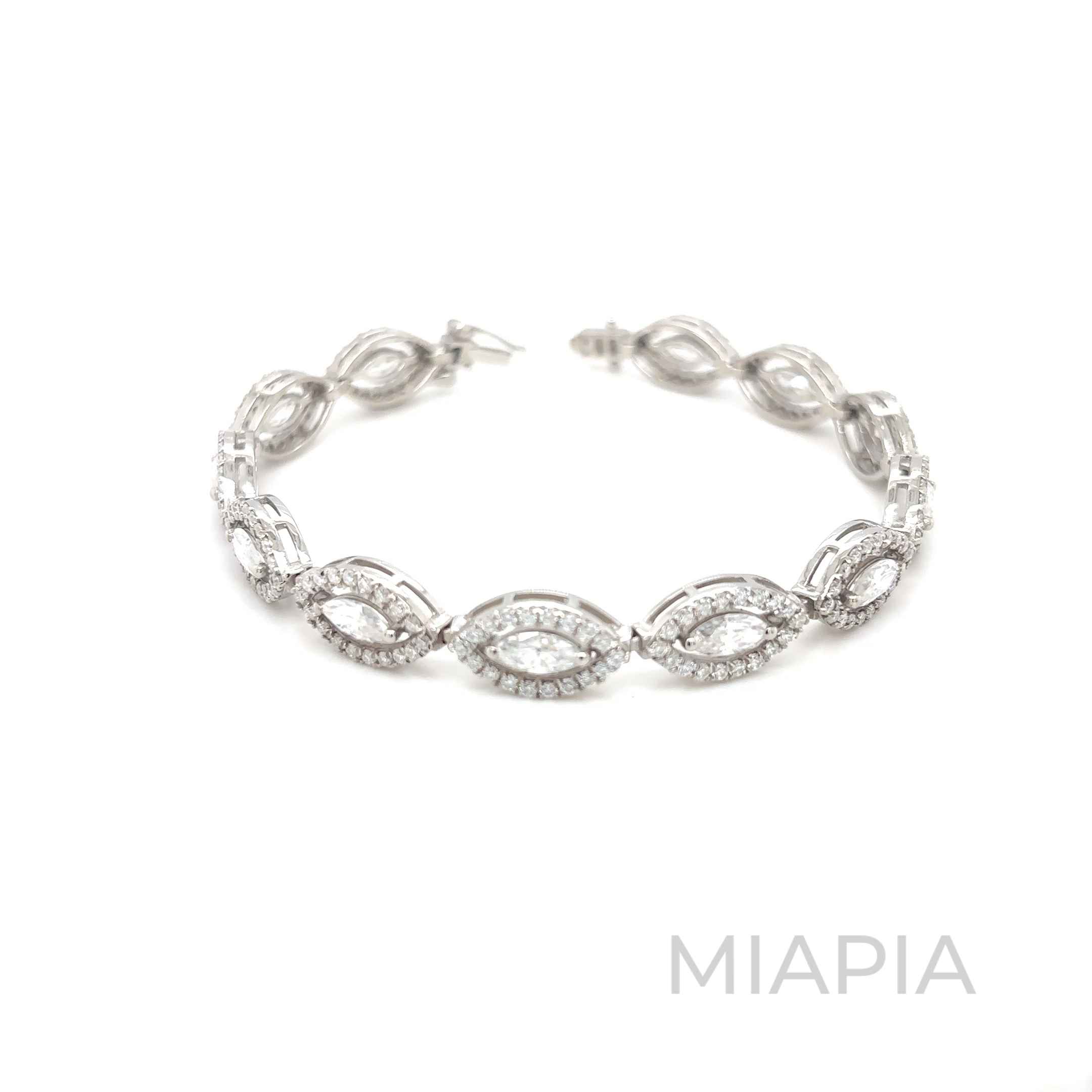 Marquise Halo Tennis Bracelet