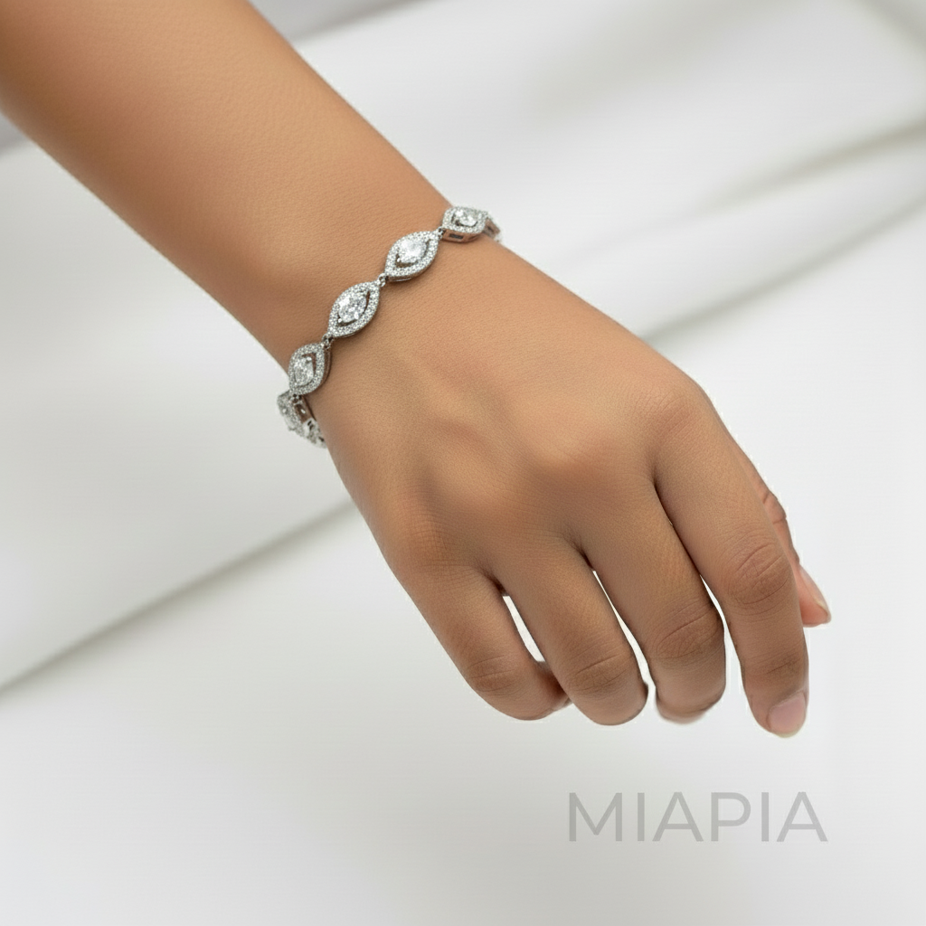 Marquise Halo Tennis Bracelet