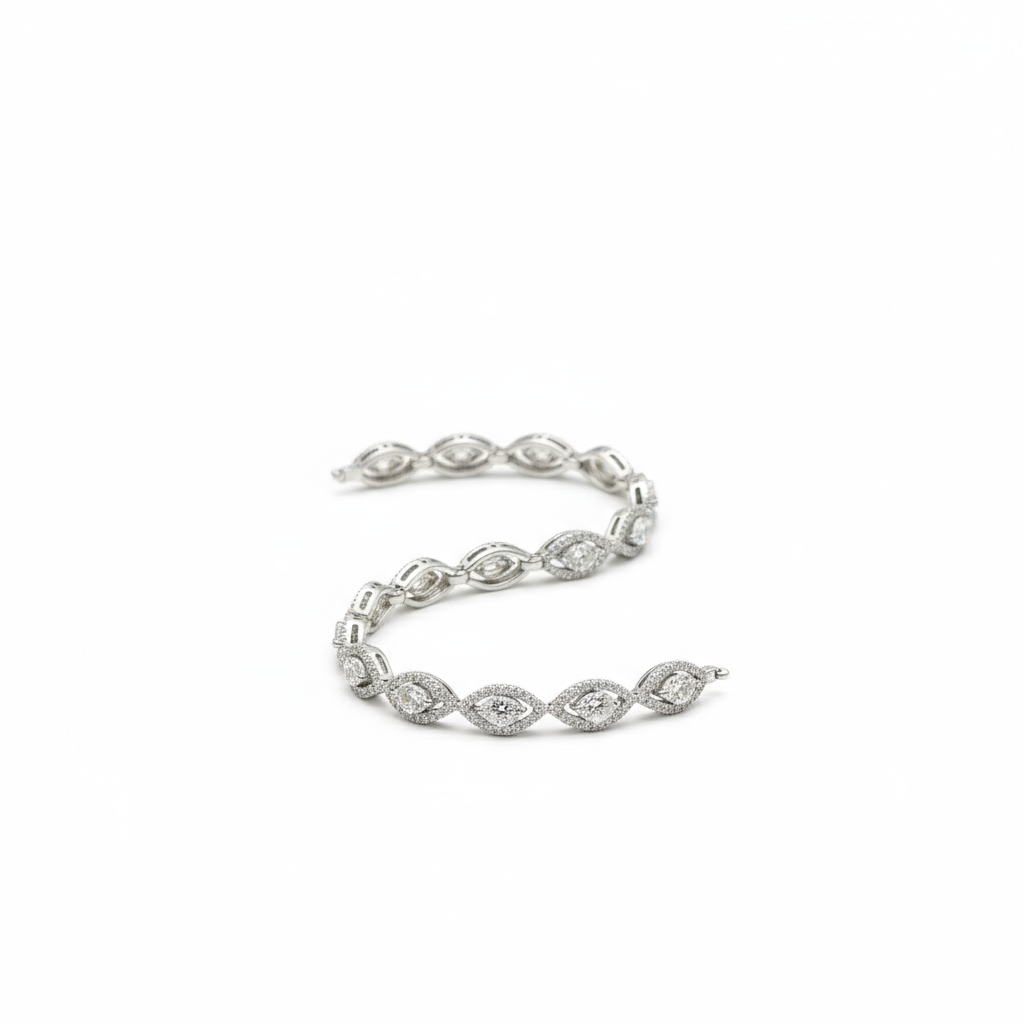 Marquise Halo Tennis Bracelet