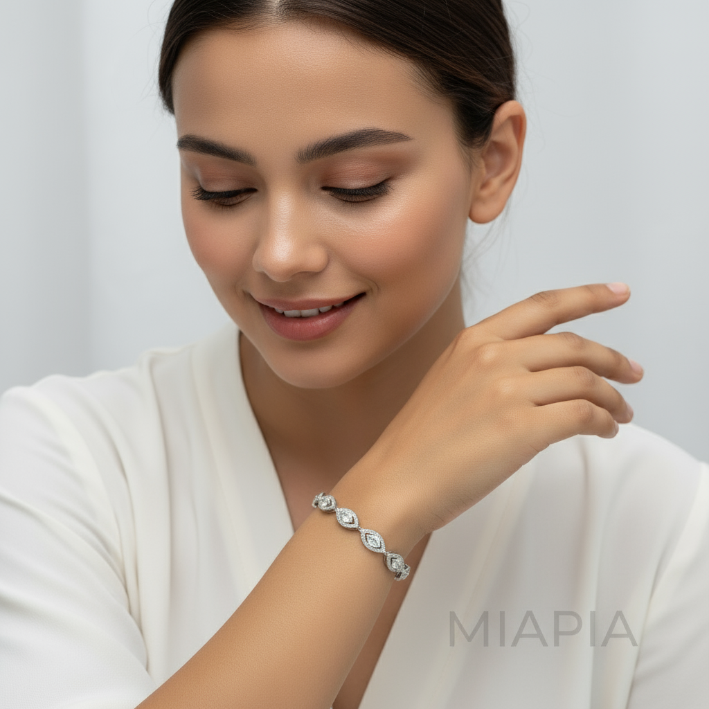 Marquise Halo Tennis Bracelet