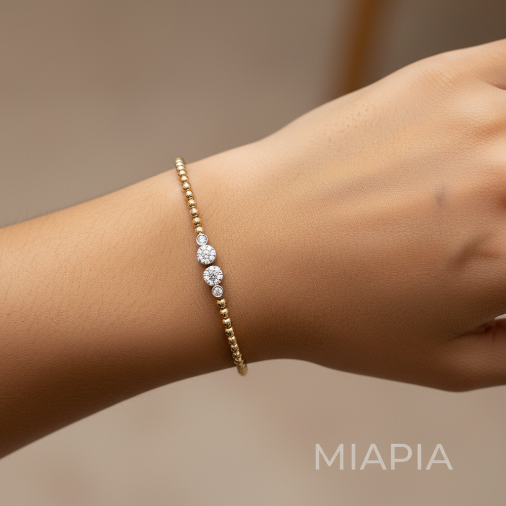 Snap & Swirl Diamond Cluster Bracelet