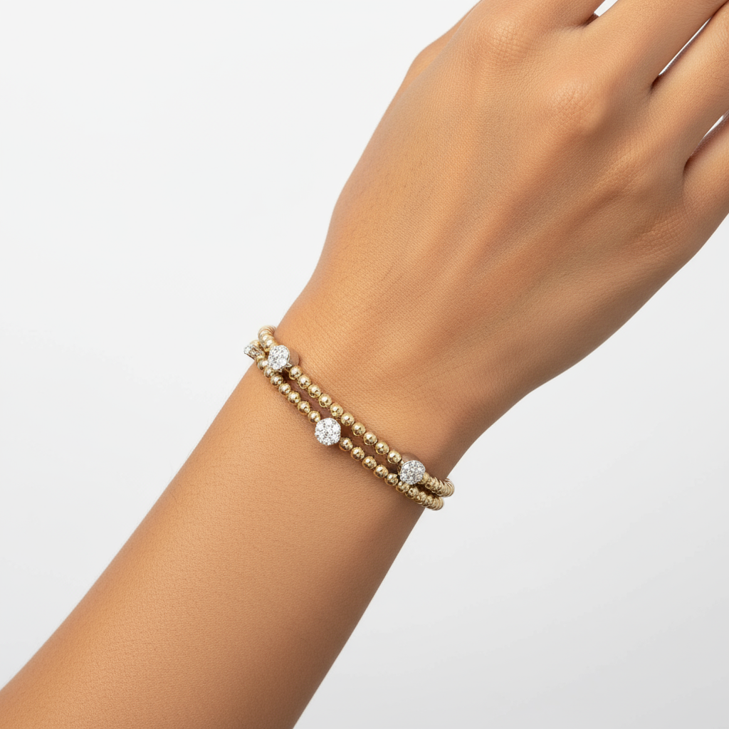 Snap & Swirl Dual Row Charm Bracelet