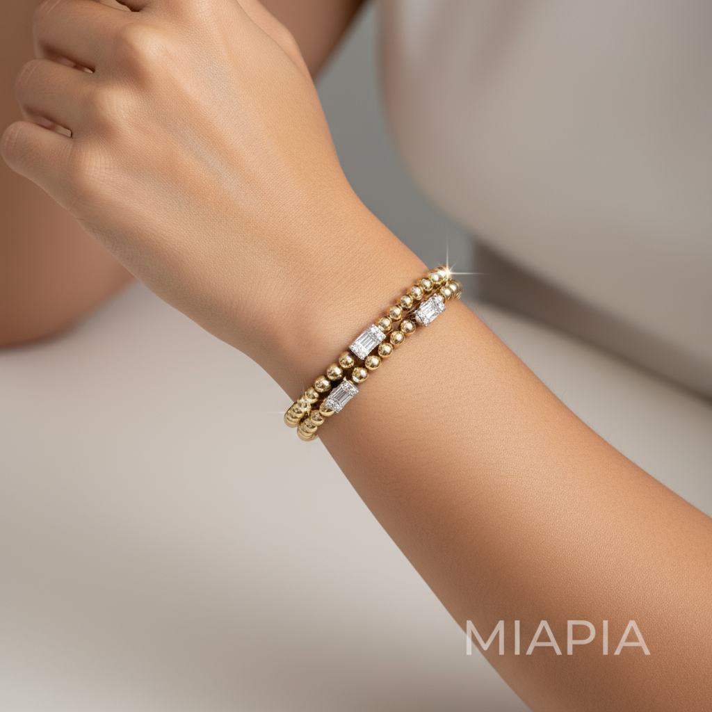 Snap & Swirl Baguette Duo Bracelet