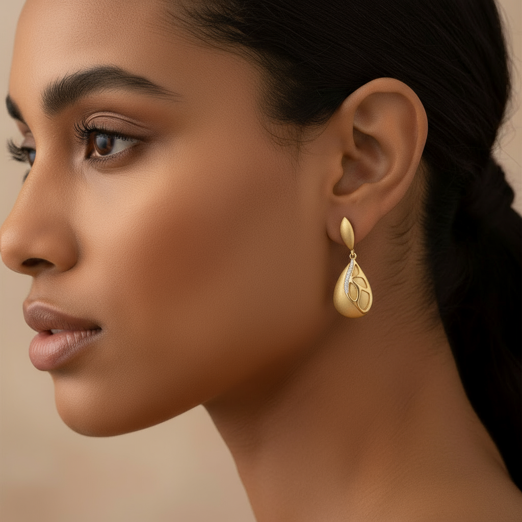 Golden Wave Drop Earrings