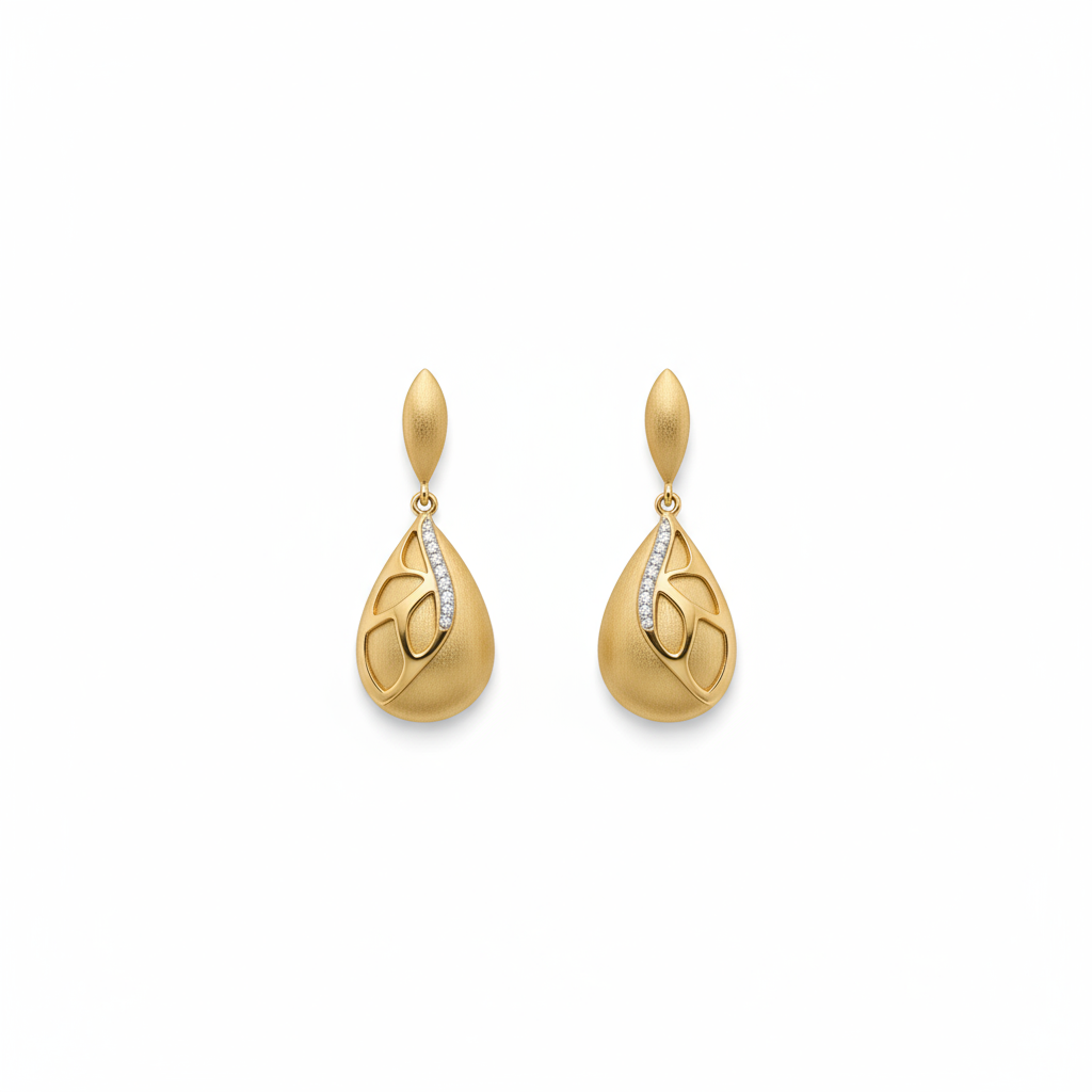 Golden Wave Drop Earrings