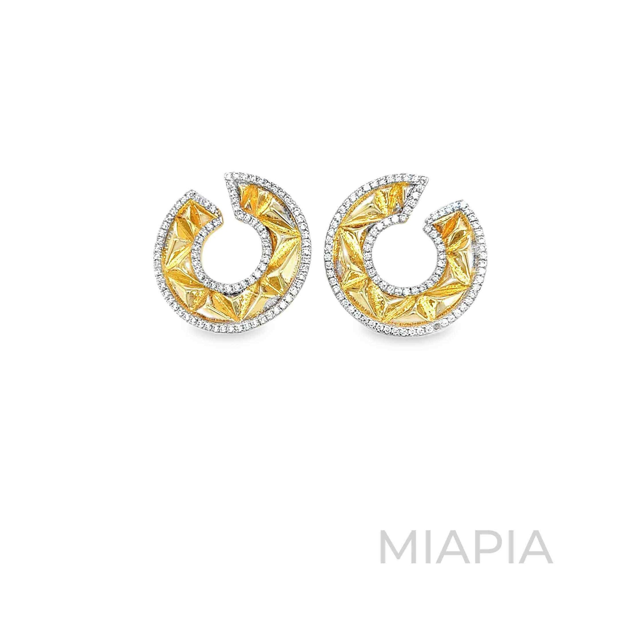 Golden Halo Crescent Earrings